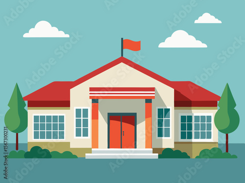 school building vector