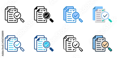 Audit icon set multiple style collection 
