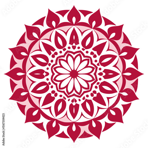 8. A circular mandala with floral motifs and symmetrical patterns, resembling a traditional lace doily, crafted with fine linework.