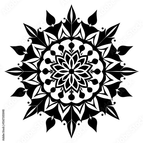 Crystalline Snowflake Mandala with Icy Blue Floral Geometry Resembling WinterÃ¢â‚¬â„¢s Bloom