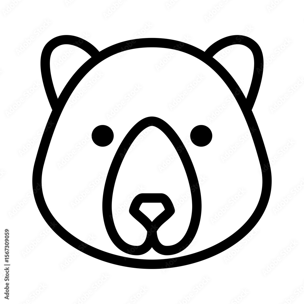 Sun Bear Icon Line Design Style Animal Head Vector Transparent Background Sun Bear Icon Line Design Style Animal Head Vector Transparent Background