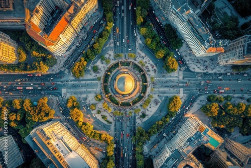 detailed picture of aerial drone view of berlin downtown from victory column germany