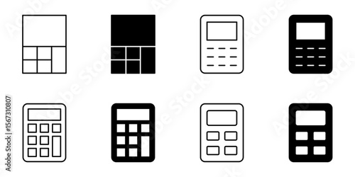 calculator, calculate, calculation icon set