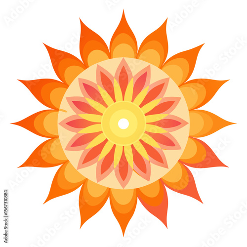 - A minimalist mandala with golden linework and floral accents, styled as a modern decorative element.