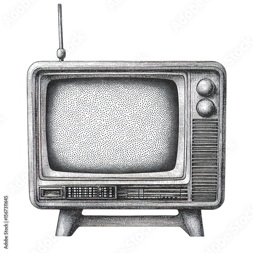 retro tv set isolated on transparent background png
