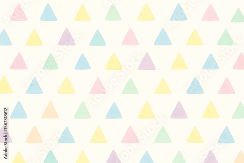 Watercolor pastel triangle pattern on off-white background