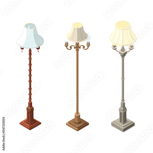 Isometric Indoor Standing Lamps Collection