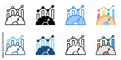 Benchmark icon set multiple style collection 
