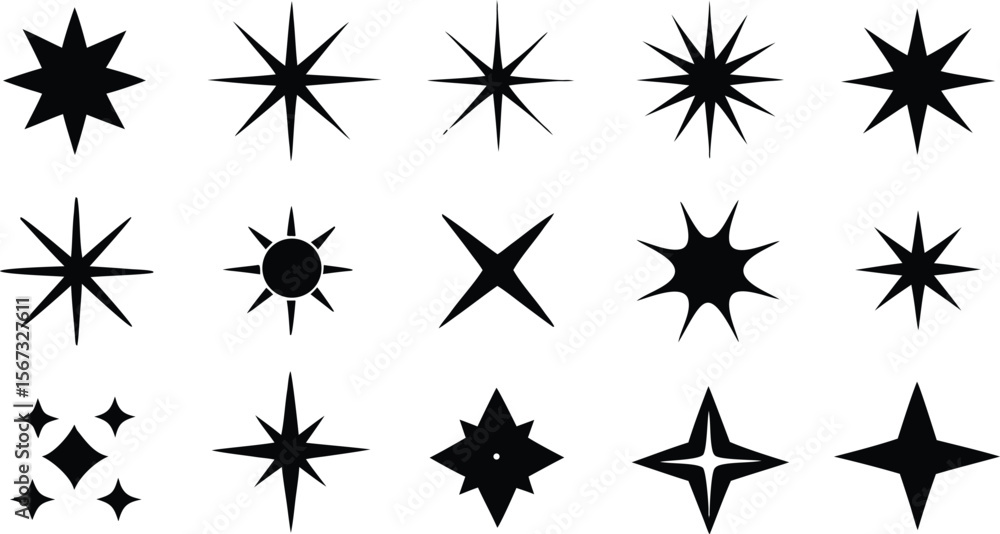 sparkle star icon set. shine star sparkle vector sparkle star icon set. shine star sparkle vector