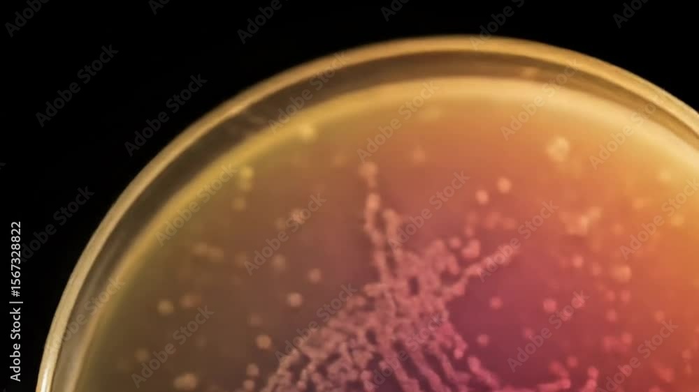 Microbial Gradient Microbial growth on agar plate showing diverse colony morphology and ...