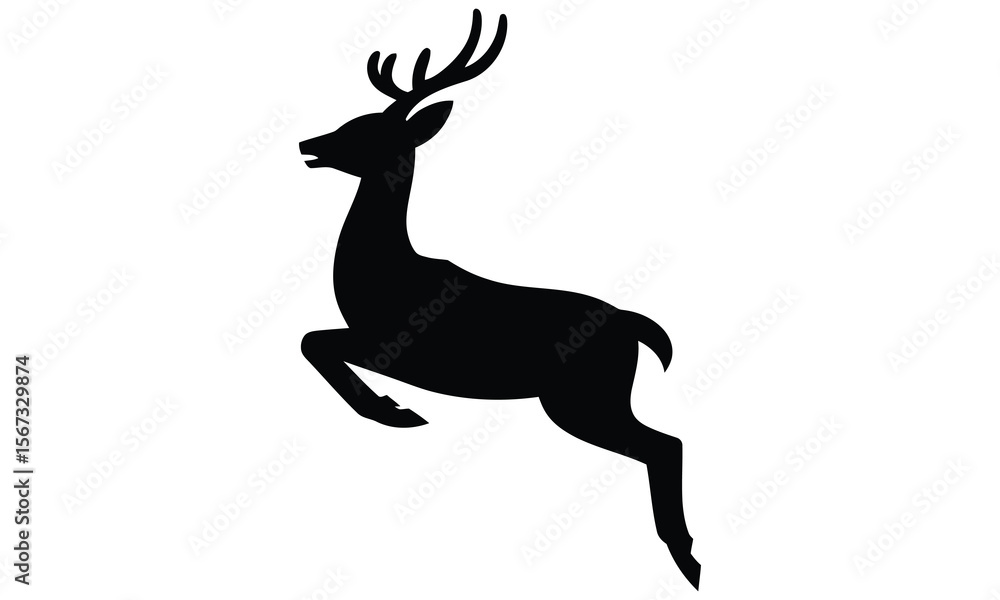 Obraz premium deer silhouette vector