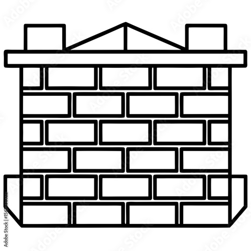 Brick Wall Icon for Construction and Architecture Design Elements