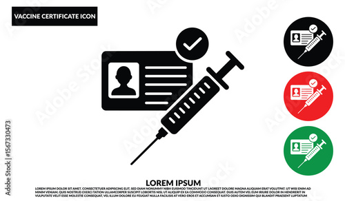 Vaccine certificate icon, Vaccine passport icon, COVID-19 vaccine passport, Vaccination certificate isolated on white background