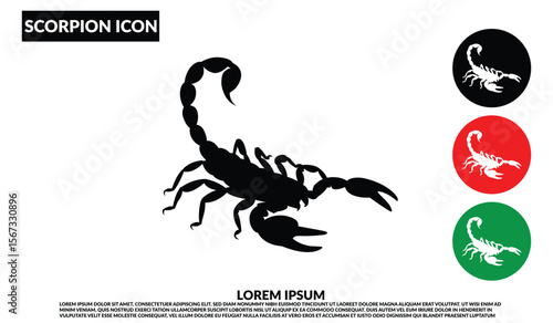 Scorpion icon, Modern scorpion logo design vector, Dangerous animal sign and symbol, Scorpion silhouette isolated on a white background