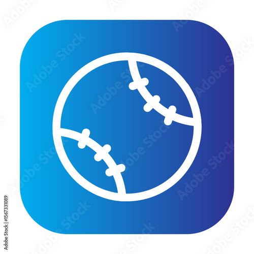 Baseball icon featuring classic stitch design used in the sport.