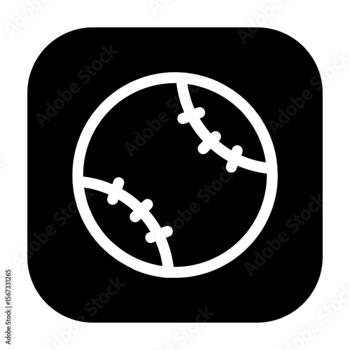 Baseball icon featuring classic stitch design used in the sport.