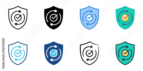 Reliability icon set multiple style collection 
