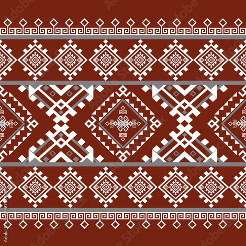 
Nordic Pattern Seamless Design - Traditional Nordic Knit Print Digital Background - Fair Isle Nordic Style Motif for Textile Fabric Wallpaper Sweater