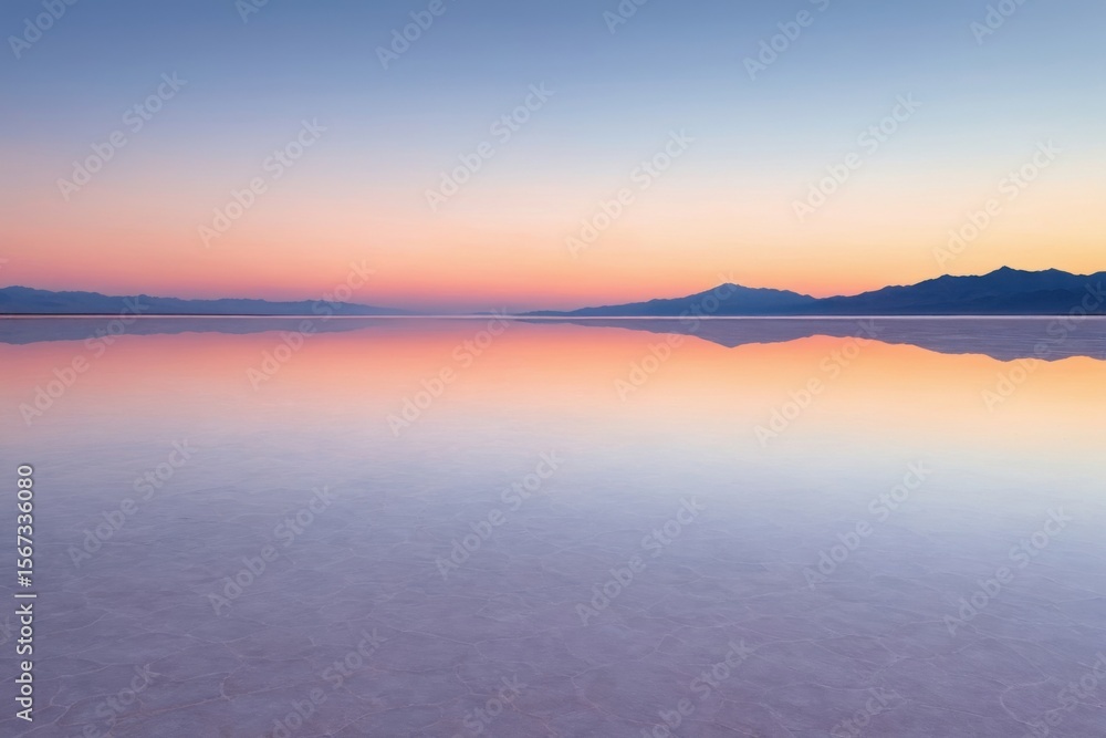 Obraz premium Serene Salt Flat Reflection at Sunrise