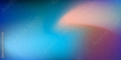 Dark blue orange red grainy texture background abstract vibrant color wave shape black backdrop noisy wide banner header design. vector illustration
