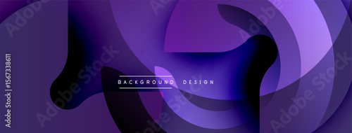 Abstract purple fluid shapes overlap. Modern design features text background, design. Smooth gradients create dynamic visual effect.