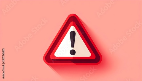 Free Download Minimal warning sign icon with red tone and alert symbol used to represent safety issue or emergency communication - GFXLoad