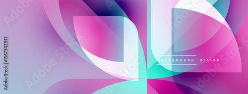 Abstract fluid shapes blend, creating vibrant gradient background. Modern design features overlapping curves, soft colors.