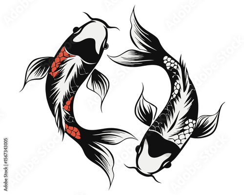 Artistic watercolor collection featuring elegant koi carp fish meticulously rendered with delicate brushstrokes and vibrant hues perfect for aquatic themes
