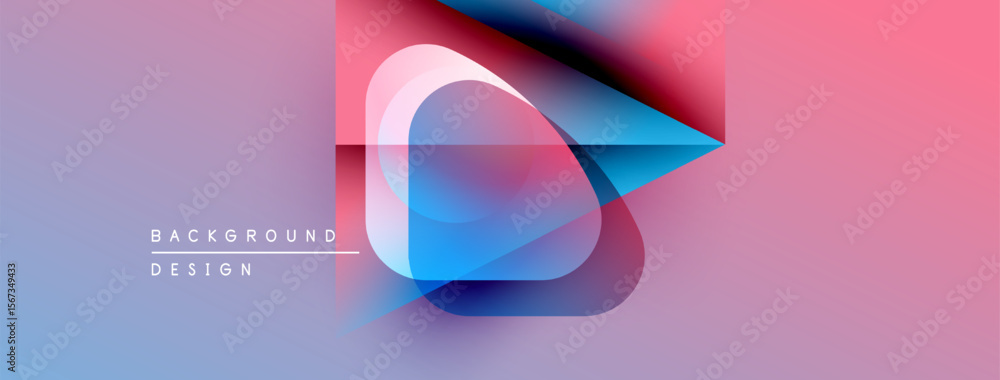 Abstract geometric shapes overlap, creating vibrant color gradients. Soft pinks, blues, purples blend seamlessly. Modern design element. Abstract geometric shapes overlap, creating vibrant color gradients. Soft pinks, blues, purples blend seamlessly. Modern design element.