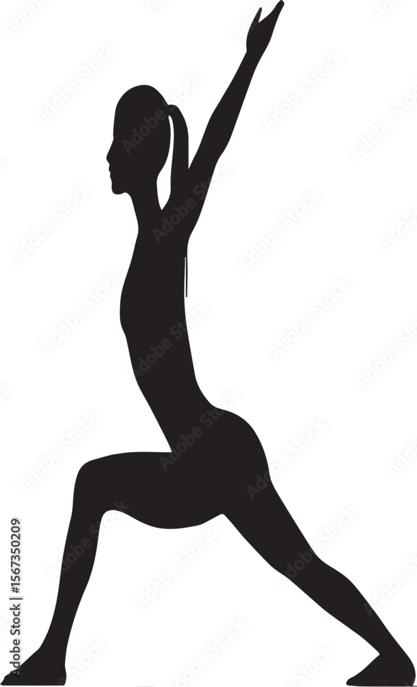Fototapeta premium silhouette of a young woman exercise