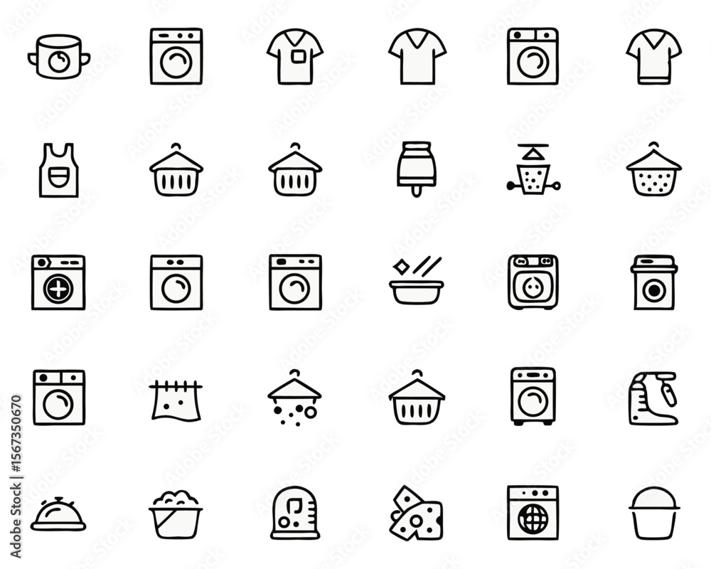 Fototapeta premium A clean minimalist thin line design representing a modern washing machine perfect for household appliance or laundry service branding and digital interfaces presented in a simple flat artistic style