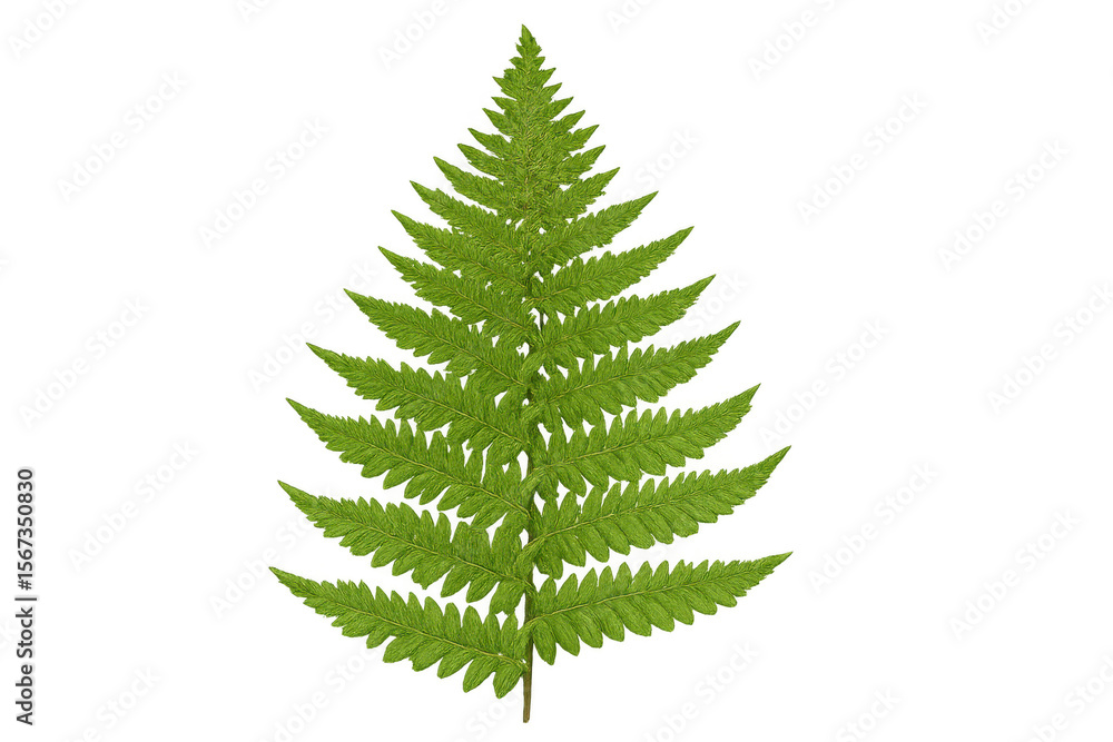 Vibrant green fern leaf isolated on a transparent background, perfect for nature-themed designs Vibrant green fern leaf isolated on a transparent background, perfect for nature-themed designs