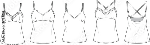 Abstract vector illustrations of fashion clothing, lingerie, and swimwear with hair, liquid, and body silhouettes