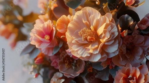 Pastel Pink Flowers with Warm Golden Hour Light