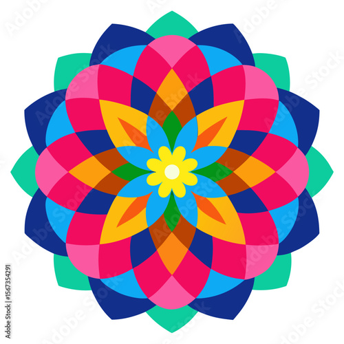 Airy mandala with soft pastel petals, glowing like watercolor on a delicate canvas of calm.