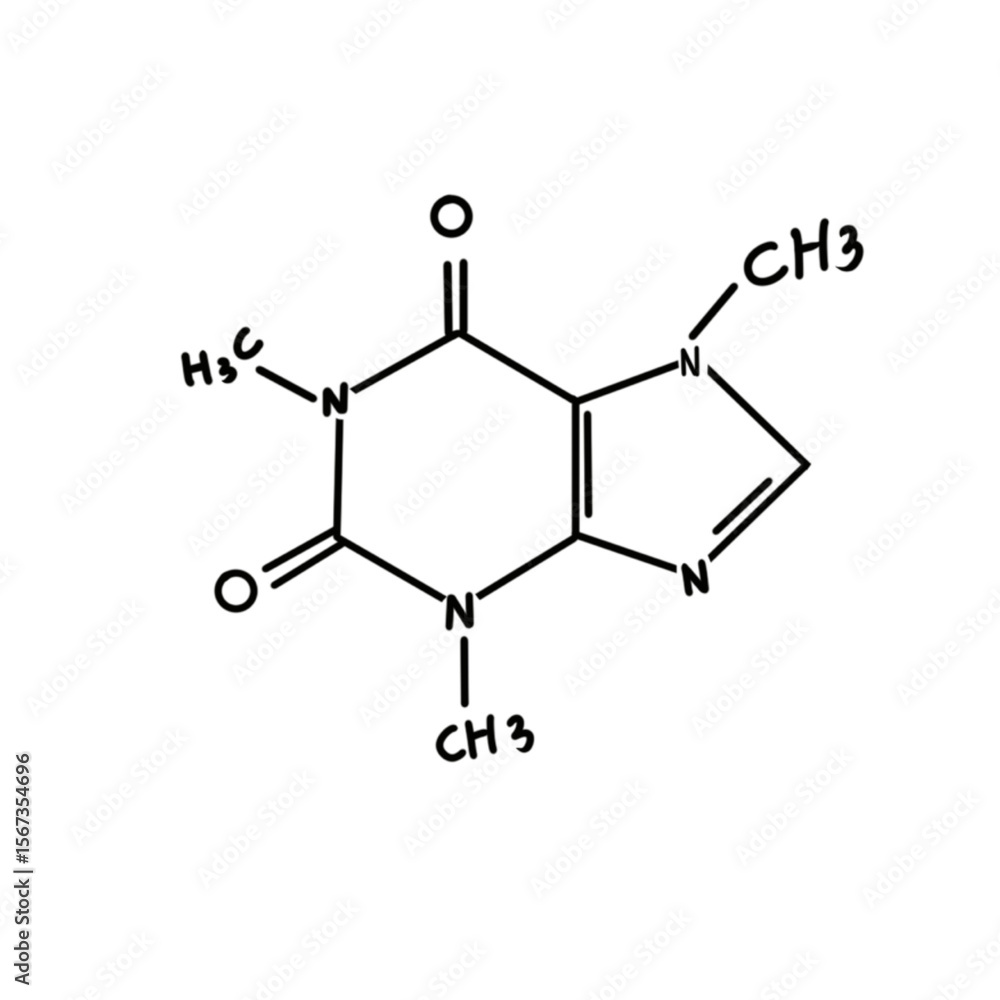 Fototapeta premium Coffee Caffeine Molecule Chemistry Chemical substance