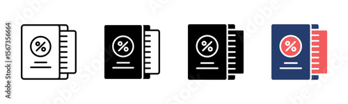 Tax icon sheet multiple style collection