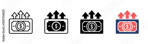 Profit icon sheet multiple style collection