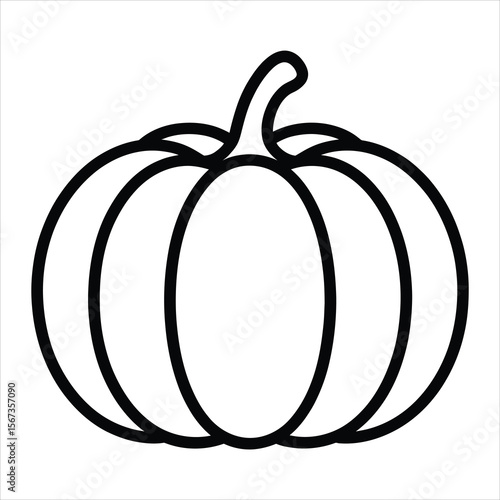 Simple Line Art Pumpkin Illustration Vector EPS Graphic