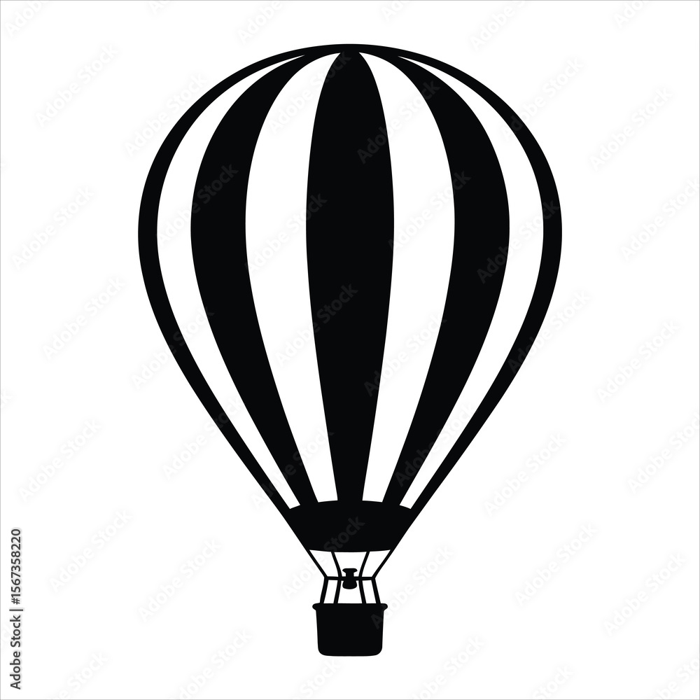 Fototapeta premium Striped Hot Air Balloon Illustration Vector EPS Graphic for Design Projects
