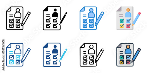Self assessment icon set multiple style collection 
