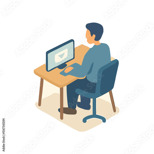 man work from home
