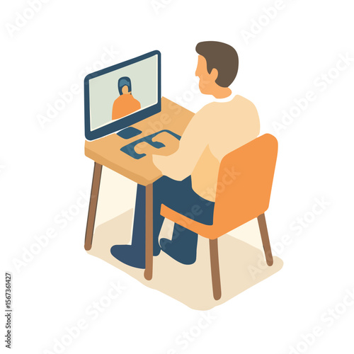 man work from home