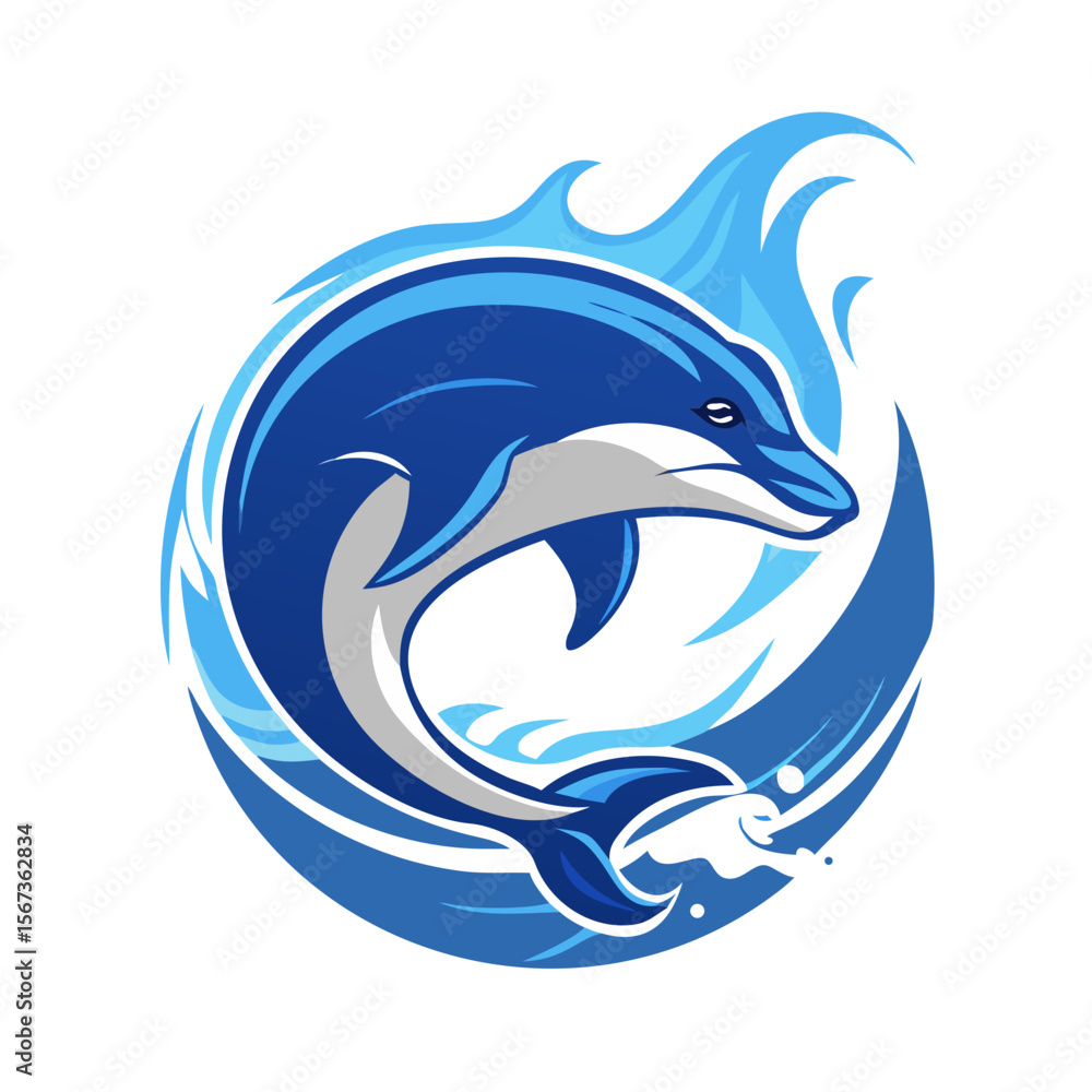 Jumping Dolphin Vector Art | Cartoon Sea Animal Illustration | Ocean Marine Wildlife Clipart | Blue Splashing Dolphin Logo Design Jumping Dolphin Vector Art | Cartoon Sea Animal Illustration | Ocean Marine Wildlife Clipart | Blue Splashing Dolphin Logo Design