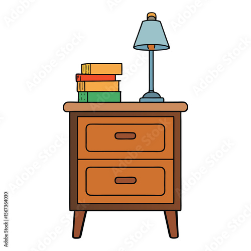 A stylish chest of drawers topped with a warm glowing lamp, perfect for organizing essentials while adding cozy ambiance to any bedroom or living space.
