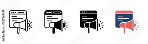 Advertising icon sheet multiple style collection