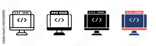 Web Coding icon sheet multiple style collection