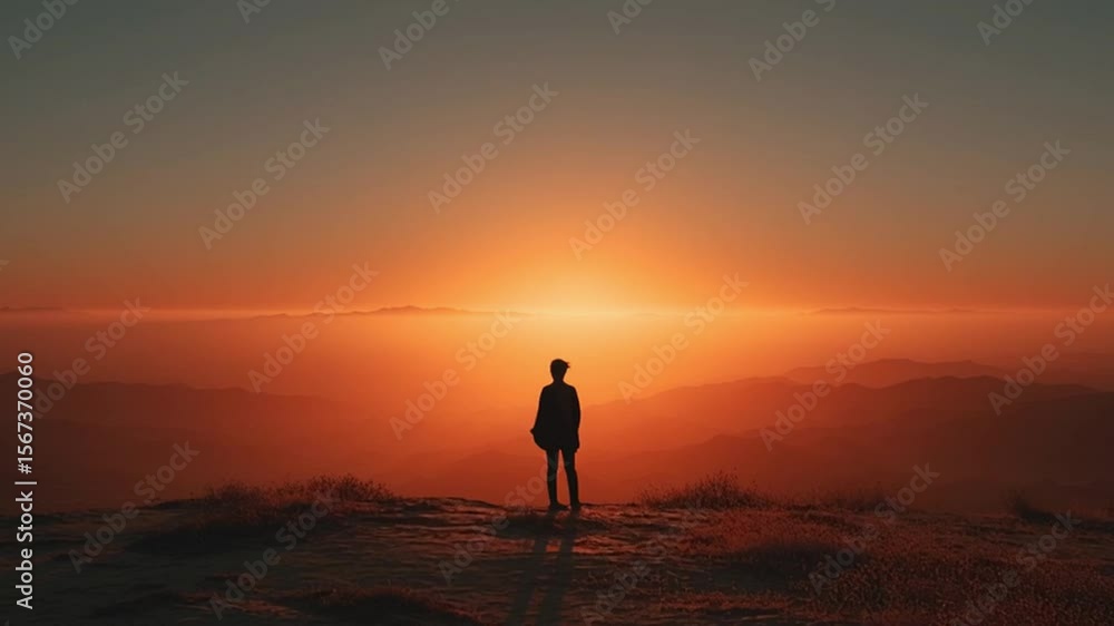 cinematic silhouette against glowing sky over desert cinematic silhouette against glowing sky over desert