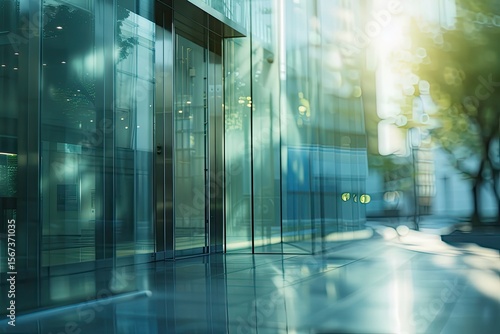 Flawless Visual of Blurred Image of a Modern Building with Glass Walls