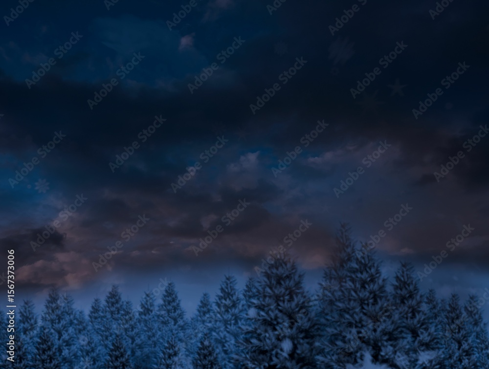 Fototapeta premium Digitally generated Night sky over forest